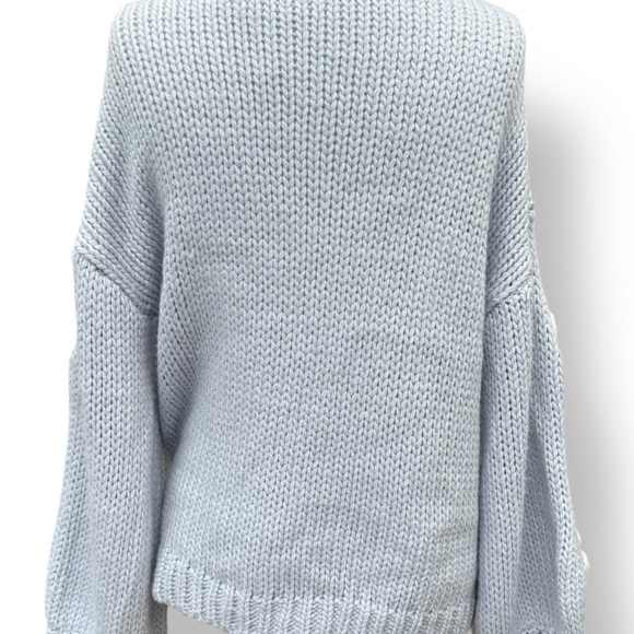 NWT Altar'd State Grey Floral Relaxed Oversized Knit Sweater/Caridgan size XS - Picture 3 of 6